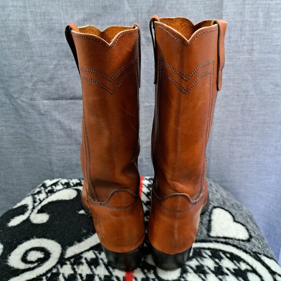 Men Vintage Brown Leather Landis Western Campus Boots main image 7